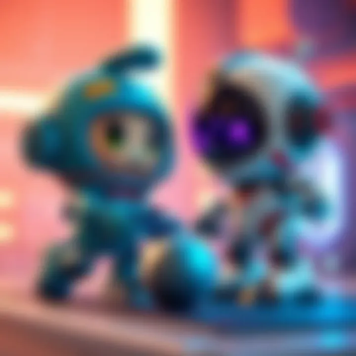 Sackboy and Astro Bot facing off in a playful gaming scene