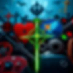 A collection of various sacred symbols from different video games, displayed together to show their significance in gaming culture.