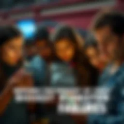 A group of disappointed people looking at a failed Kickstarter project on their devices, showing expressions of sadness and frustration.