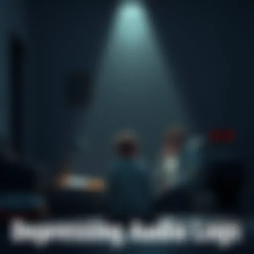 Sad gaming moment with audio logs A player sitting in a dimly lit room, listening to emotional audio logs from a game, reflecting on the somber stories being told.