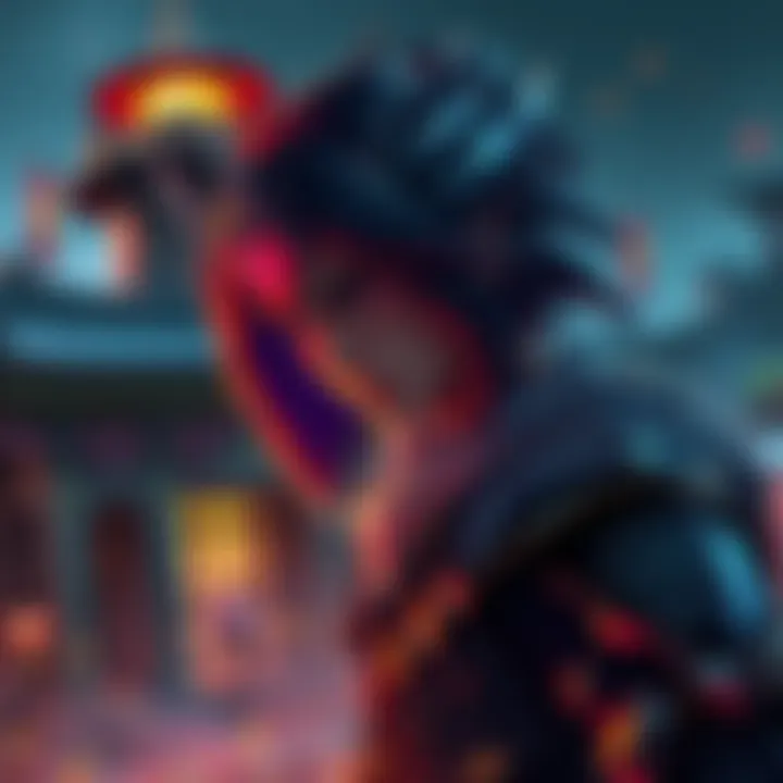 Genji character in a somber pose, reflecting on his struggles with a backdrop of a game setting.