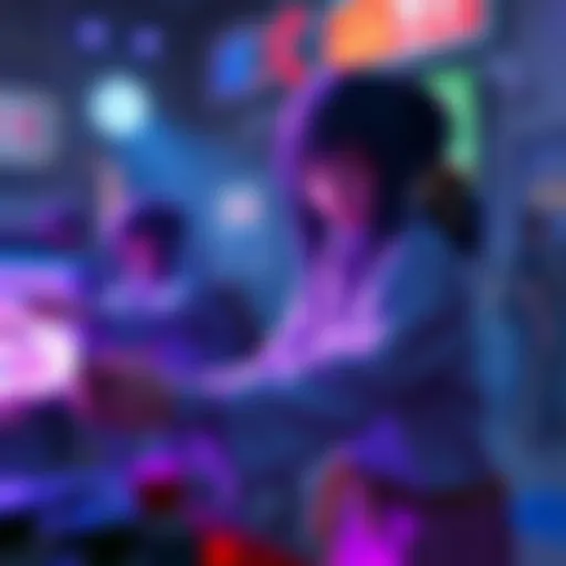 A gamer controls Sadako, showcasing her unique powers in an intense gameplay setting, surrounded by other characters in a competitive environment.