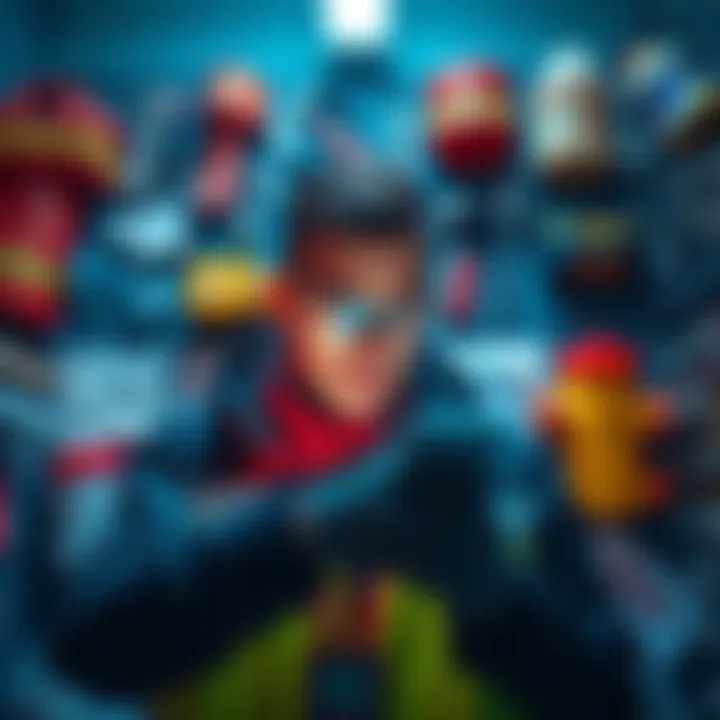 A person looking at helpful tools and items around them, highlighting safety choices in their environment.