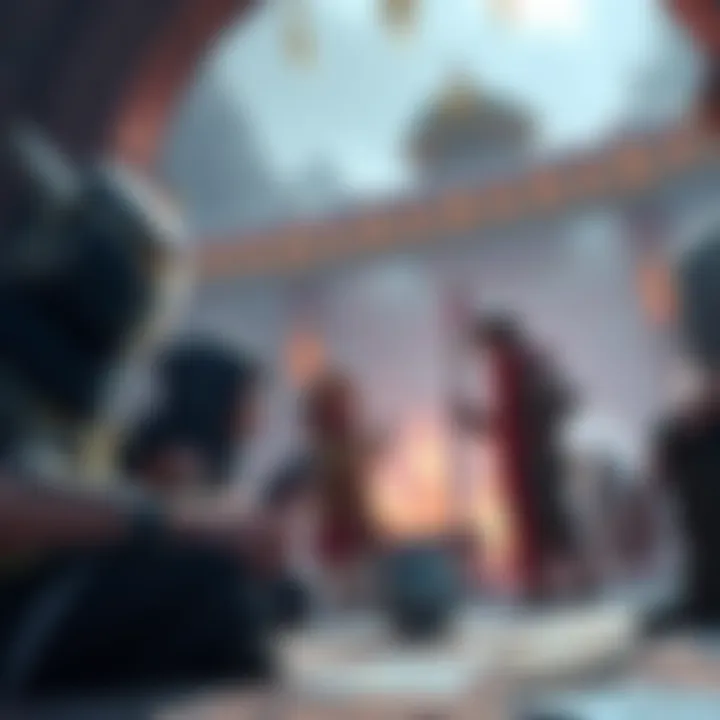 Group of players collaborating on strategies for the Safi'jiva siege in a game setting