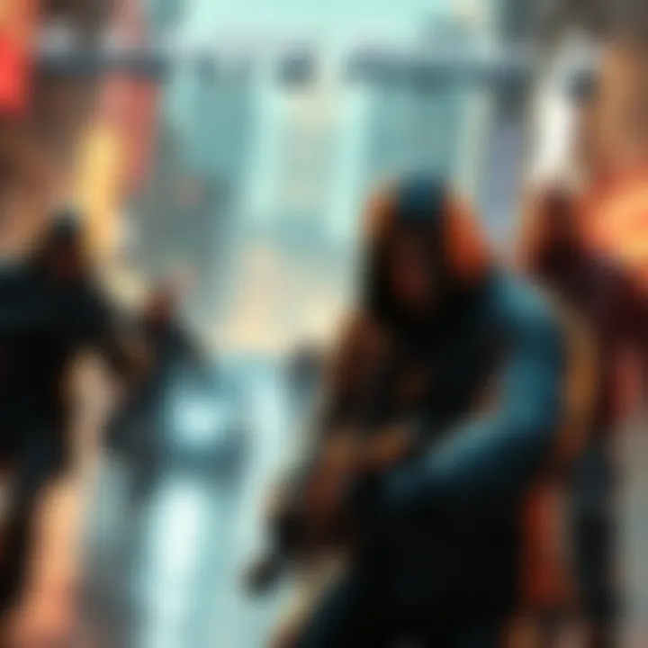 A dramatic cutscene from Saints Row 2 showing characters in action with cinematic effects.