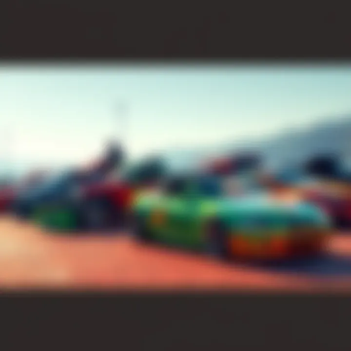 A collection of unique Saints Row themed cars with vibrant designs and various colors on display.