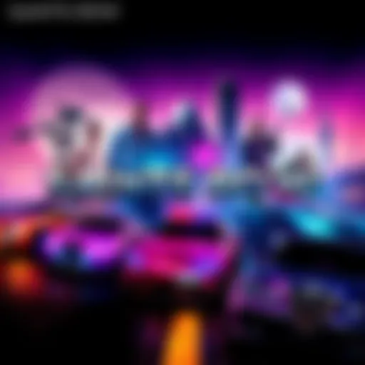 A graphic featuring iconic elements from the Saints Row video game series such as cars and cityscapes, representing various games in the franchise.
