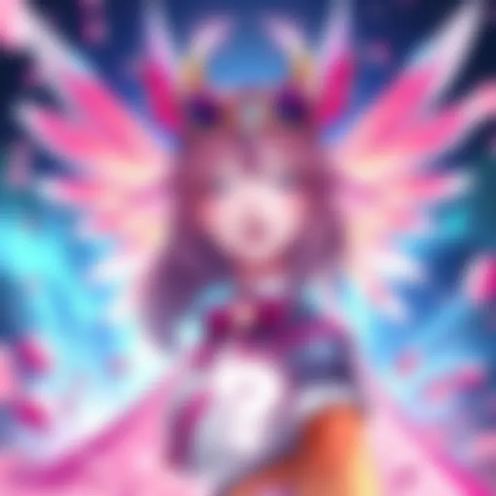 A colorful digital art of Sakura Mercy, featuring her vibrant outfit and cherry blossom theme, amid a question mark symbol representing uncertainty about her release.
