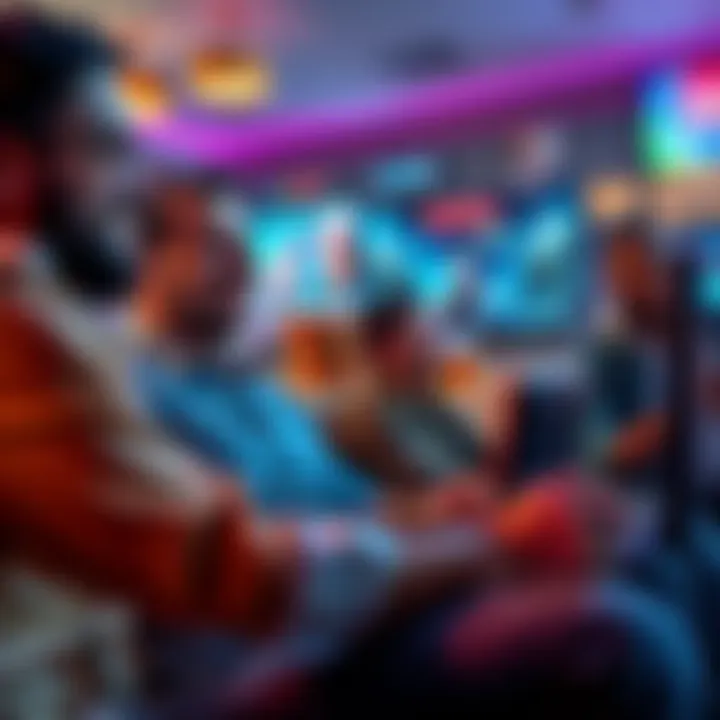 A sales manager relaxing with friends, holding a beer while playing Arc Raiders on a gaming console, smiling and having fun