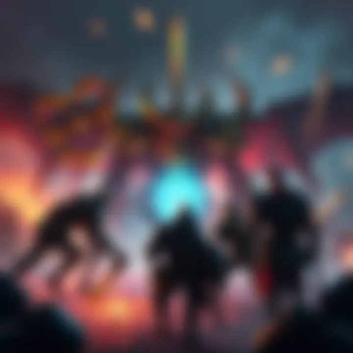 Salvation's Edge Boss Fight A group of players strategizing around a Salvation's Edge boss, showcasing gear and weapons used for the fight.