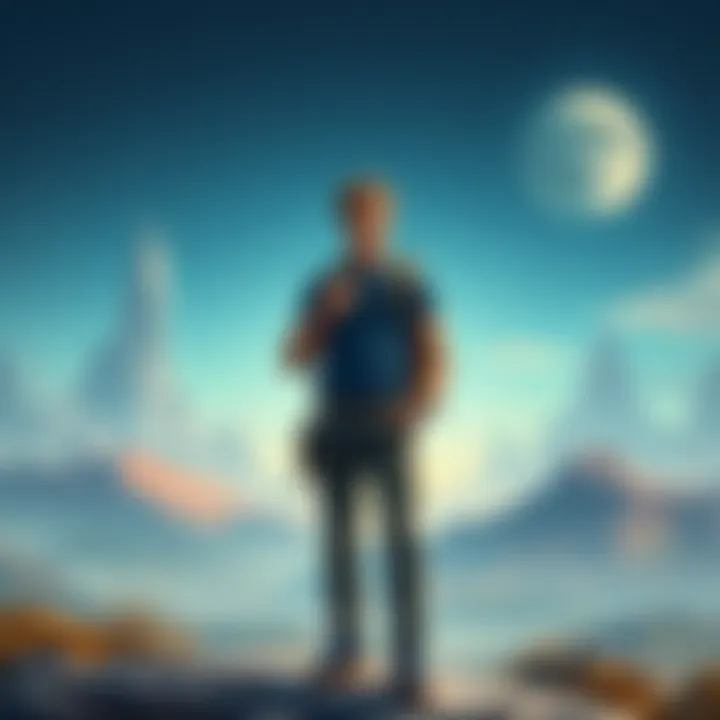 Sam Porter Bridges stands confidently in a futuristic landscape with a backpack, ready for an adventure, symbolizing his growth in gaming from 2016 to 2025.