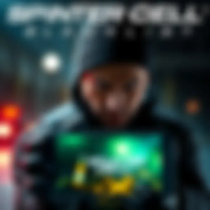 Sam Fisher character from Splinter Cell Blacklist displayed on a mobile screen with action graphics