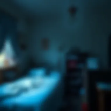 A character named Sam in a messy bedroom, looking tired and unkempt before going to sleep