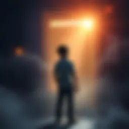 Sam standing nervously, looking at a door that represents a significant turning point in his life