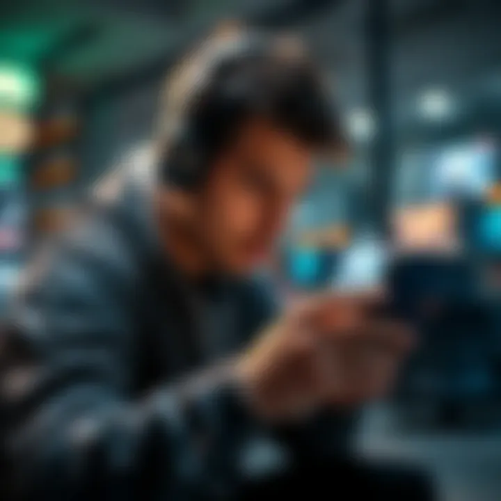 A person troubleshooting their Samsung Galaxy S25+, focused on improving gaming performance