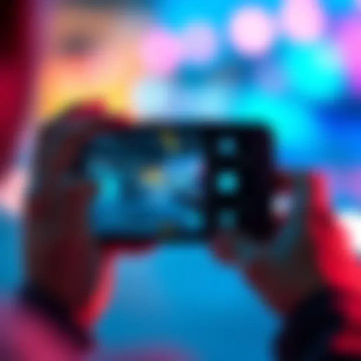 Person adjusting the camera settings on a Samsung A52 phone