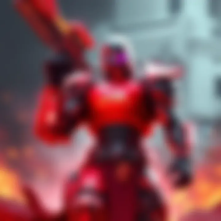 Detailed fan art showing Samuel Hayden, a character from Doom Eternal, in a dynamic pose with vibrant colors