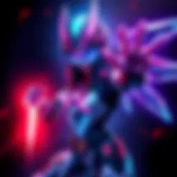 Samus Aran transformed into a blacklight evolved version, showcasing her new abilities and vibrant colors in an action pose.