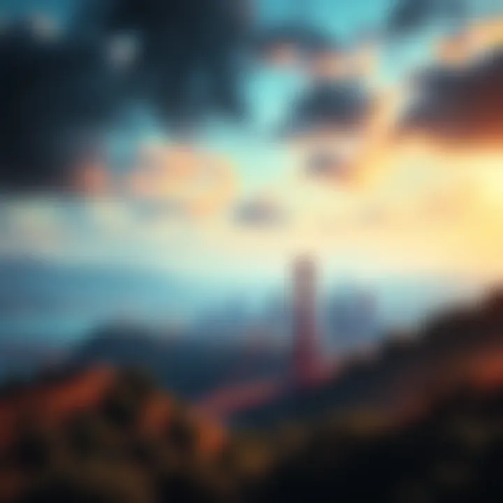 A Division game scene showcasing San Francisco's hills and landmarks during a battle.