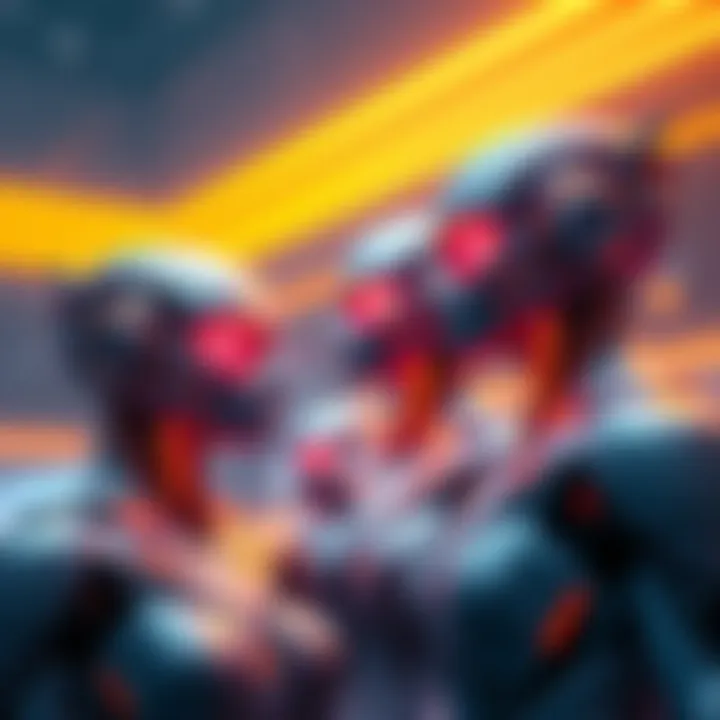 Stylized depiction of sandevistans highlighting ergonomic features and differences