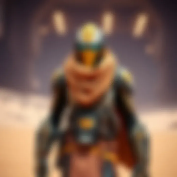 Character wearing the new Sandwalker skin set in a gaming environment