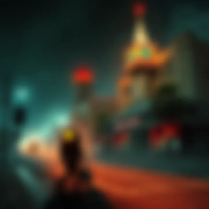 Concept art showing Santa Monica inspired by Resident Evil, with eerie atmosphere and iconic creatures, hinting at future sequels and remakes