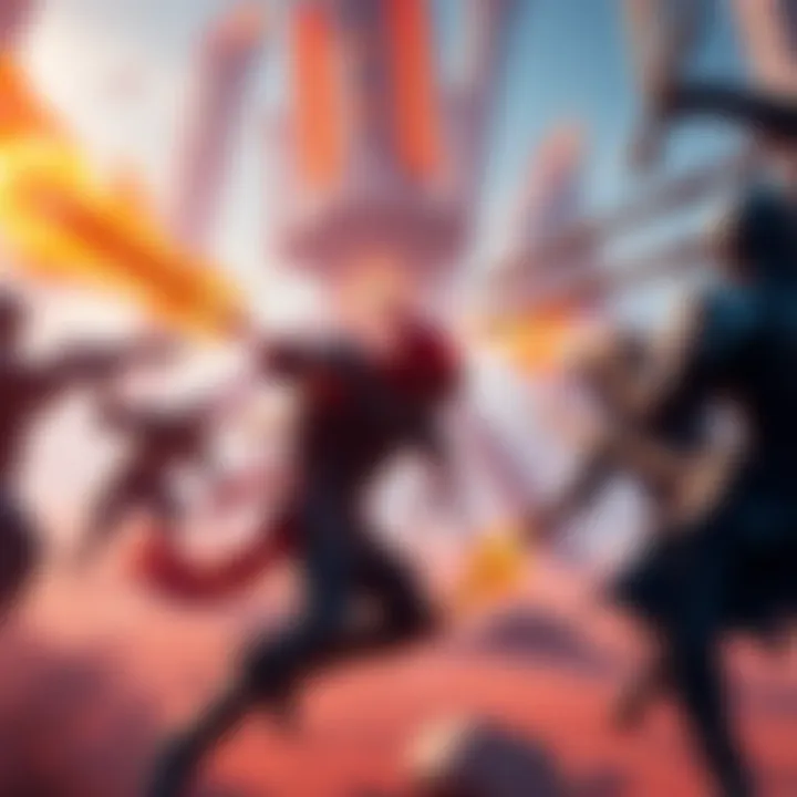 Hero character engaged in dynamic combat against enemies with stunning graphics in a vibrant environment