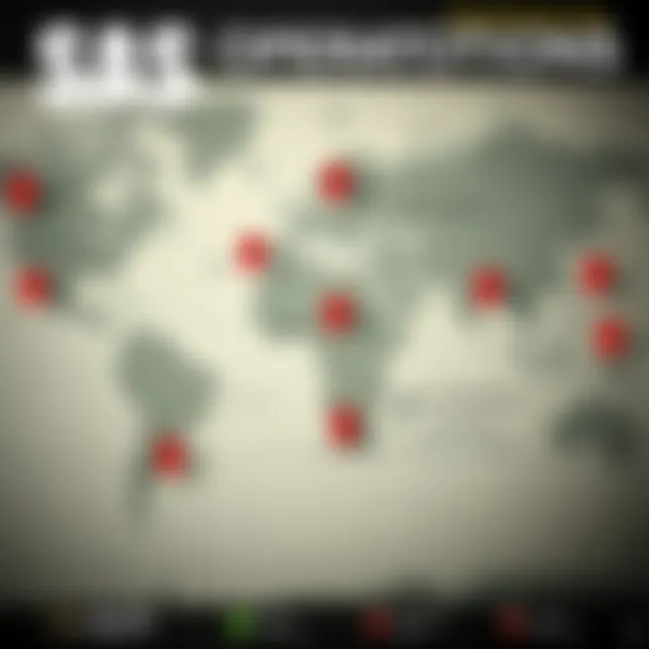 Map showing global locations of SAS operations with markers for tactical achievements