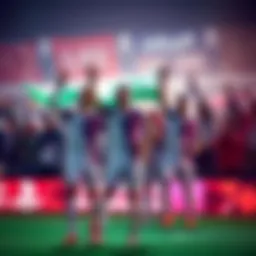 Saudi football team players celebrating after the roster announcement for the Nations League Qualifiers, with fans expressing mixed emotions in the background.