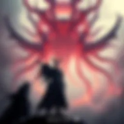 Savathûn stands with The Nine, both looking determined, surrounded by an ominous atmosphere in the Destiny universe