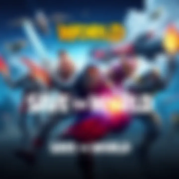 Save The World Game Announcement A promotional graphic for the game 'Save The World' announcing its transition to free-to-play on April 16, featuring colorful game characters and action elements.