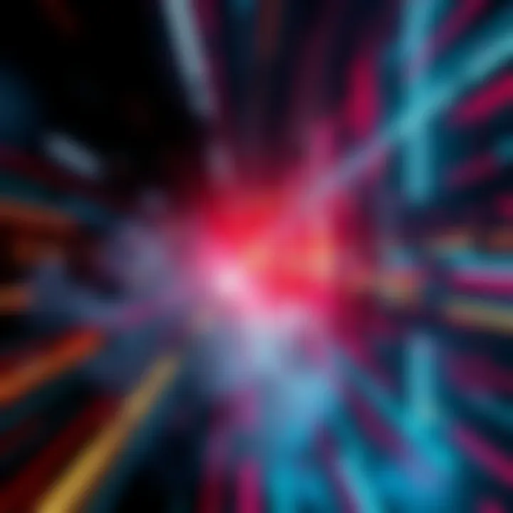 Cover illustration featuring dark techno elements with vibrant beats and an abstract design