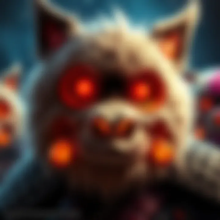 A close-up view of Scampuss Furballs in Nioh 3, highlighting their unique features and key items in the game.