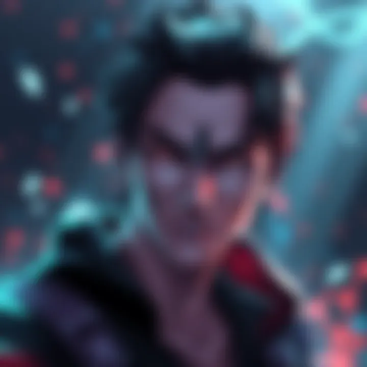 Illustration of Scar, a missing character revealed by the Bio Scan, with a background showing hints of his story and connection to other descendants