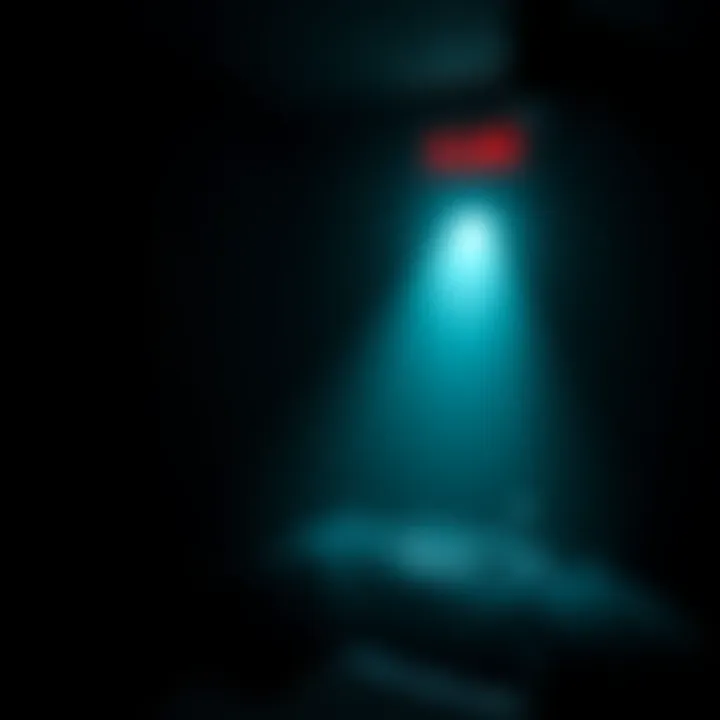 A dark, unsettling room filled with eerie shadows and a flickering light, showcasing a tense moment from a modern horror game.