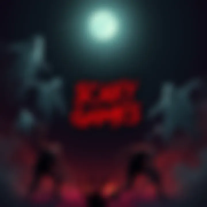 A dark and spooky scene featuring ghost and zombie elements, representing low-end PC horror games.