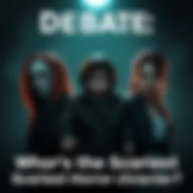Scary horror characters debate Three horror game characters: Lisa from P.T., The Baby from Resident Evil: Village, and The Girl from Resident Evil: Requiem in a dark setting