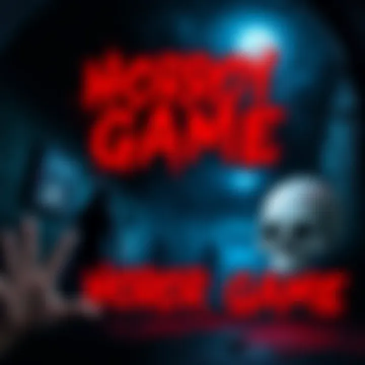 A dark and eerie scene showcasing a haunted environment with shadowy figures, evoking a sense of fear and suspense, perfect for horror game lovers.