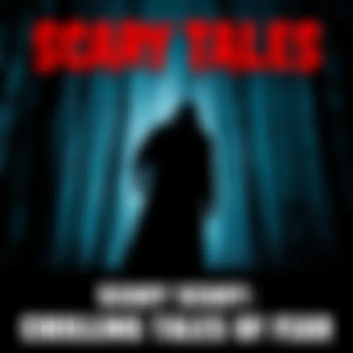 A dark forest with a creepy figure lurking among the trees, symbolizing fear and horror stories.