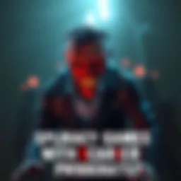 A frightening character stands menacingly in a dark game scene, showcasing eerie features and a tense atmosphere.