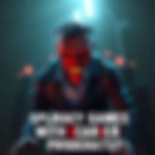 A frightening character stands menacingly in a dark game scene, showcasing eerie features and a tense atmosphere.