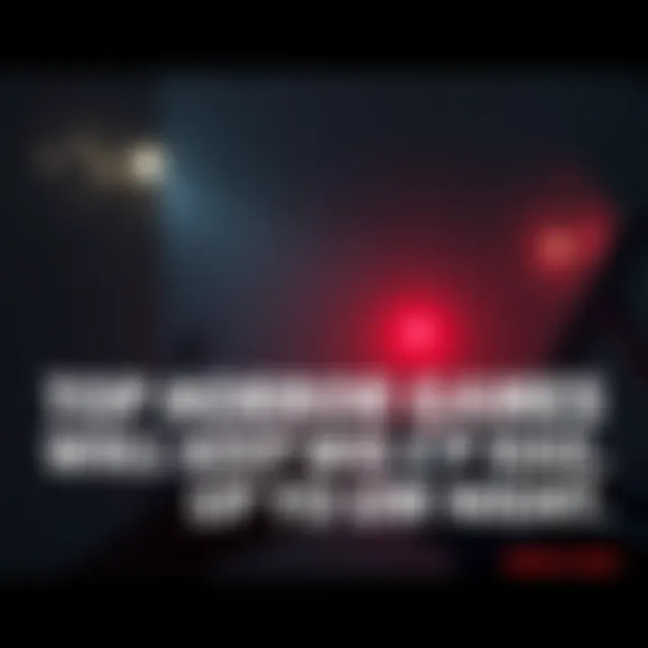 A dark, eerie game environment with a shadowy figure and unsettling atmosphere