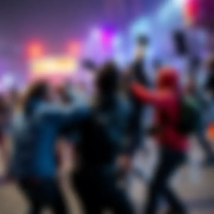 Participants engaged in a physical altercation during Ice Poseidon's scavenger hunt event, highlighting rising tensions and chaos.