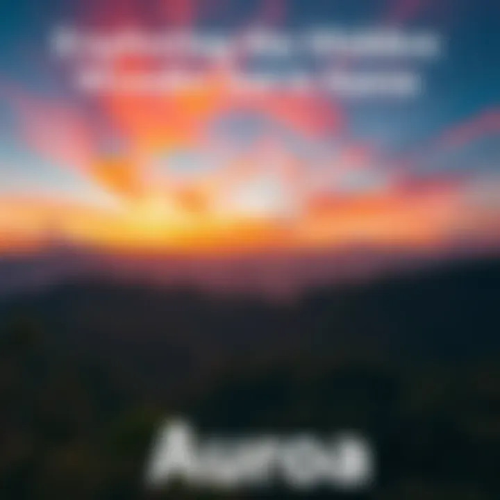 A beautiful sunrise over Auroa's lush hills and forests with vibrant colors