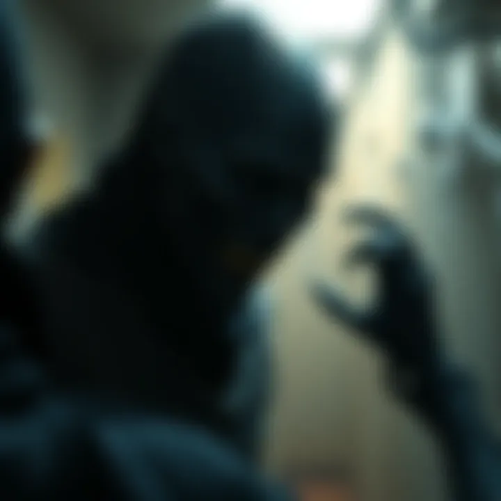 A dark, shadowy figure with unsettling features and rotting skin, lurking in an eerie environment, representing SCP-106.