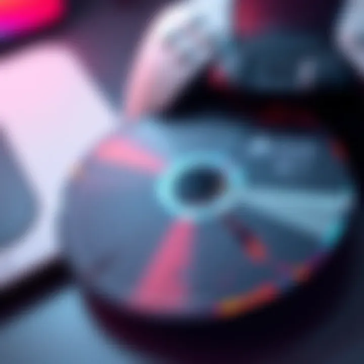 A close-up of a scratched PS5 game disc next to a console, indicating installation problems