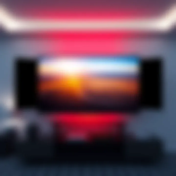 Screen showing 1080p resolution A modern television displaying a 1080p resolution image with black bars on the sides, highlighting the unused screen space.