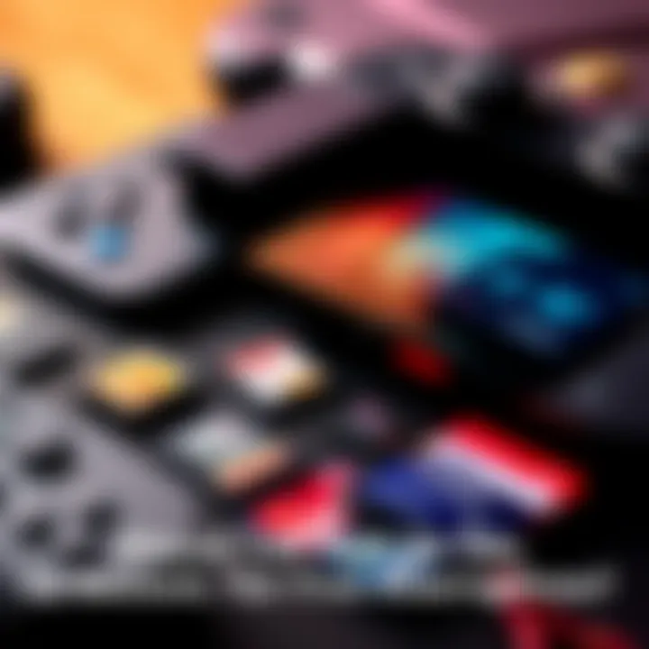 A variety of SD cards alongside a gaming device showing a user exploring options for storage solutions.