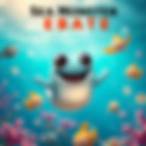 A cartoon-style sea monster with a playful expression swims through vibrant blue waters, surrounded by curious sea creatures and bubbles, representing the debate of annoyance versus entertainment.