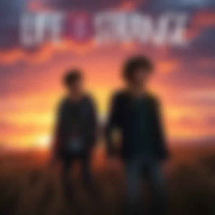 Sean and Daniel standing in a field, contemplating their future choices in Life is Strange, with a sunset in the background.